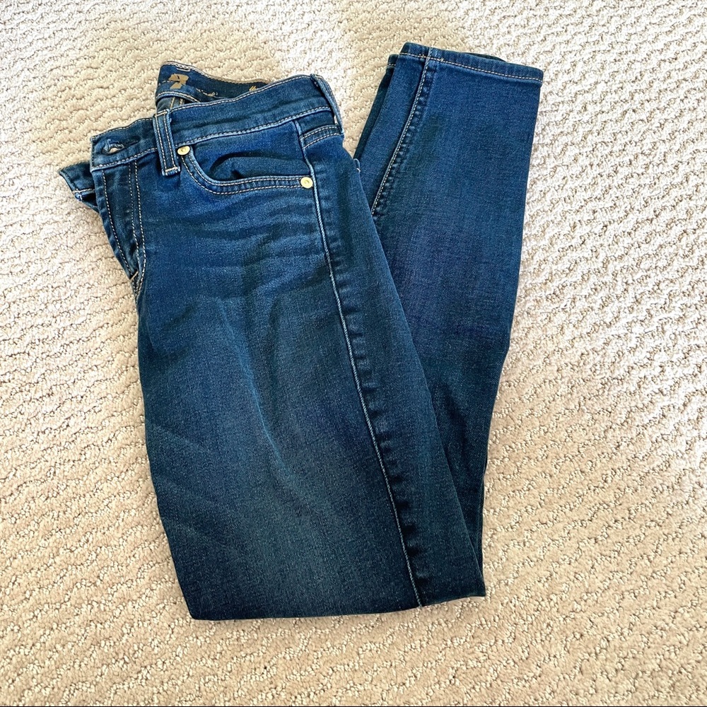 7 For All Mankind Ankle Skinny Women’s Size 24 Dark Blue Jeans